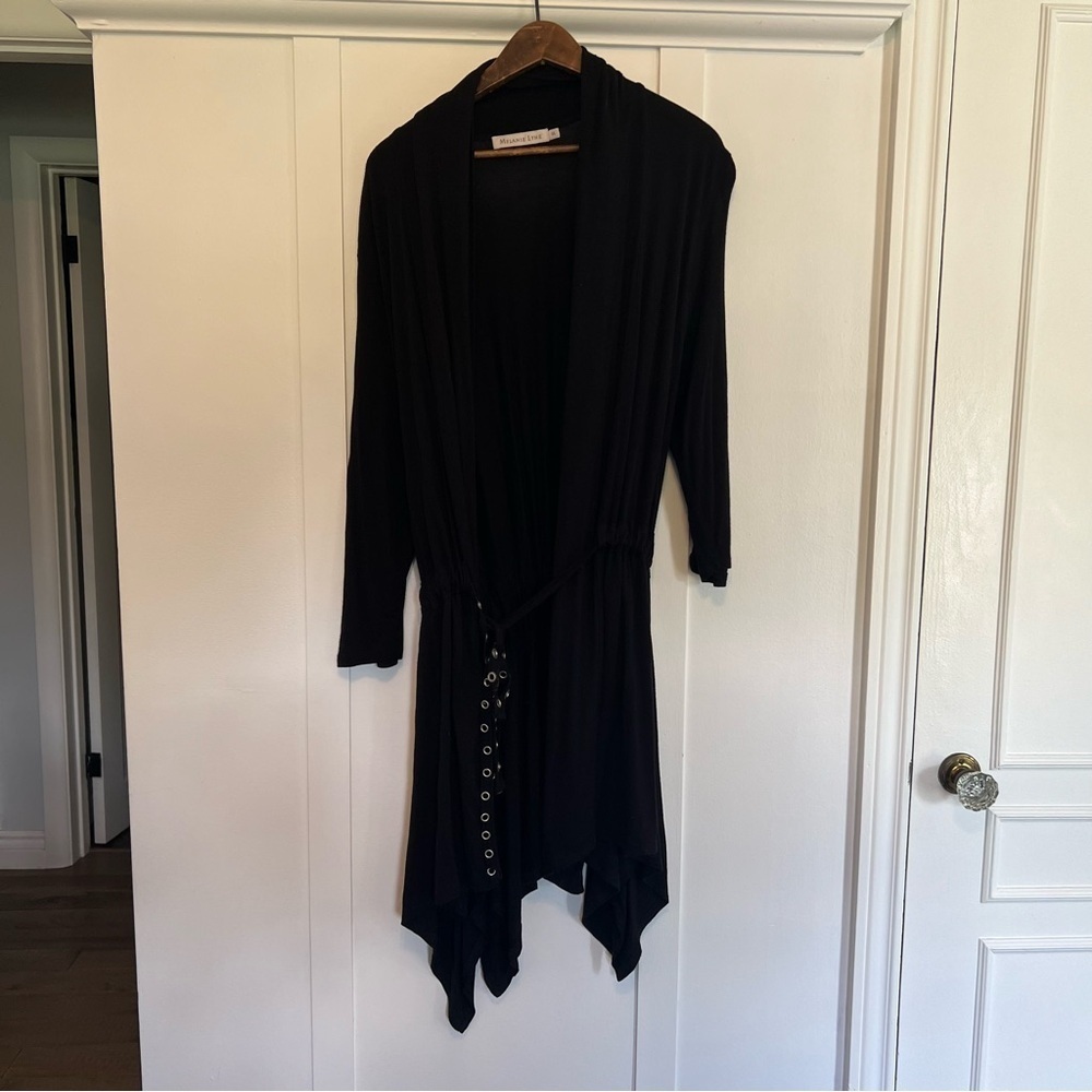 Melanie Lyne Women’s Black Tie Waist Cardigan - Size Large - Picture 5 of 10